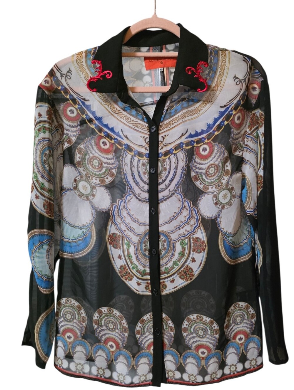 Clover Canyon Sheer Southwestern Buttondown Shirt